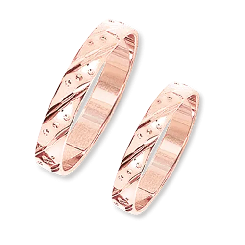 Product image 1 of the product “Wedding Ring “With Diagonal Cut” in 585 Rose Gold ”