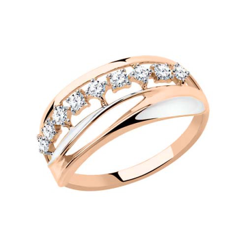 Damenring aus Rotgold 585° mit Zirkonia 