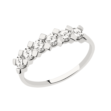 Weißgold 585°Damenring mit Zirkonia 