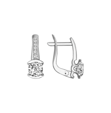 Серьги из белого Золота 585 пробы с фианитами Swarovski 