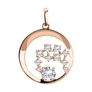Anhänger aus Rotgold 585° mit Zirkonia 