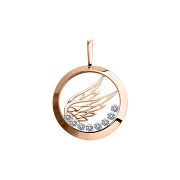 Anhänger aus Rotgold 585 mit Mineralglas und Zirkonia 
