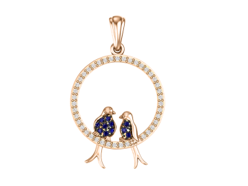 Anhänger aus Rotgold 585° mit Zirkonia 