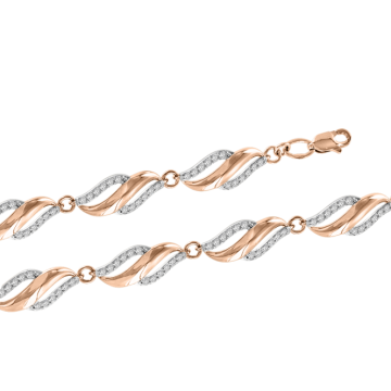 Armband aus Rotgold 585° mit Zirkonia 19 cm