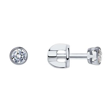 Earrings in white gold of 585 assay value with diamonds 