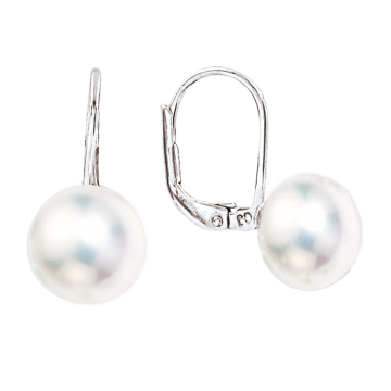 Серебряные серьги 925 пробы, вставка Жемчуг 