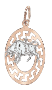 Anhänger Sternzeichen Stier aus Rot/ Weißgold 585° 