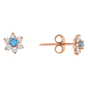 Kinder Ohrstecker aus Rotgold 585° mit Zirkonia 