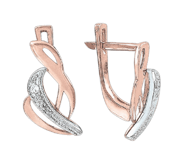 Ohrhänger aus Rotgold 585° mit Zirkonia 