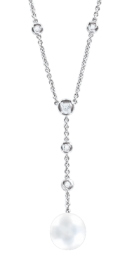 Collier aus 925er Sterling Silber, Zirkonia, Perlen 