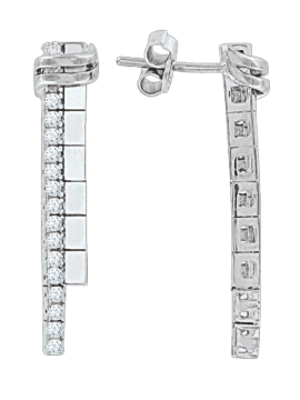 Серебряные серьги 925 пробы с фианитами 