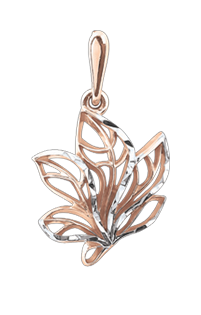 Pendant in red gold of 585 assay value 