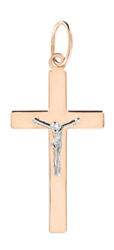 Kreuz Anhänger aus Rotgold 585° 
