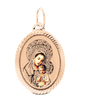 Icon pendant in red gold of 585 assay value 