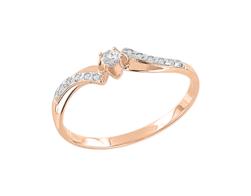 Damenring aus Rot/ Weißgold 585° mit Brillanten 