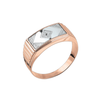 Herrenring aus Rot/ Weißgold 585° 