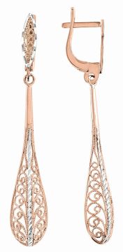 Ohrhänger aus Rot/ Weißgold 585° 
