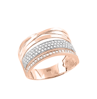 Damenring aus Rotgold 585° mit Zirkonia 