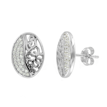 Серебряные серьги 925 пробы, вставка Циркон 