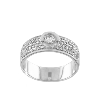 Weiß Gold 585° Damenring mit Brillant 
