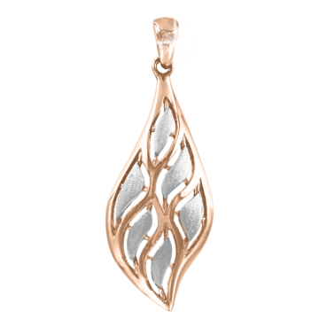Pendant in red gold of 585 assay value 