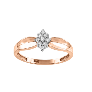 Damenring aus Rotgold 585° mit Zirkonia 