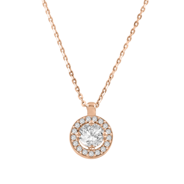 Kette aus Rotgold 585°mit Anhänger/ Zirkonia 