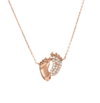Kette aus Rotgold 585°mit Anhänger/ Zirkonia 