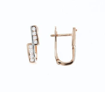 Kinder Ohrringe aus Rotgold 585° (14K) mit Zirkonia 