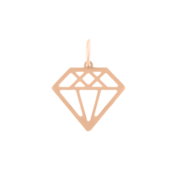 Pendant in red gold of 585 assay value 