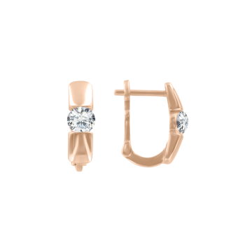 Ohrhänger aus Rotgold 585° mit Zirkonia 