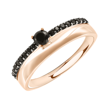 Damenring aus Rotgold 585° mit Zirkonia 