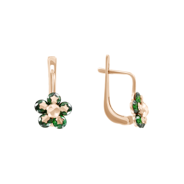 Kinder Ohrringe aus Rotgold 585° (14K) mit Zirkonia 