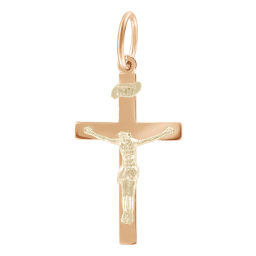 Kreuz Anhänger aus Rotgold 585° 