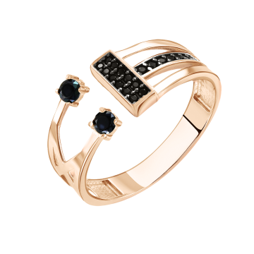 Lady´s ring in red gold of 585 assay value with zirconia 