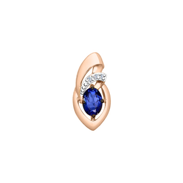 Anhänger aus Rotgold 585° mit Brillanten, Saphir 