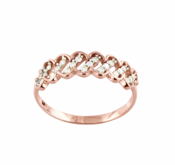Damenring aus Rotgold 585° mit Brillanten 