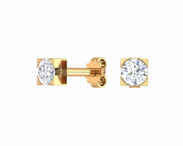Earrings in red gold with cubic zirconia 