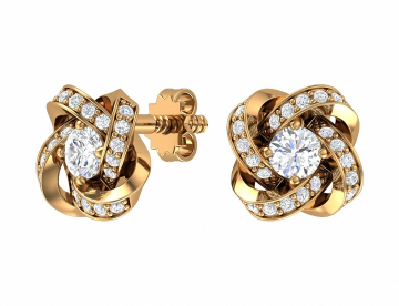 Ohrhänger aus Rotgold 585° mit Zirkonia 