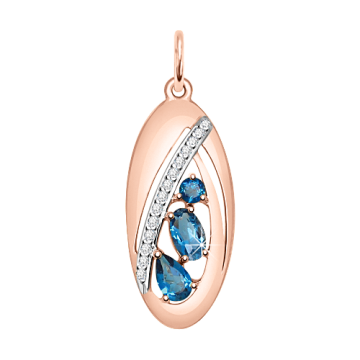 Anhänger aus Rotgold 585° mit Zirkonia, LondonTopas 
