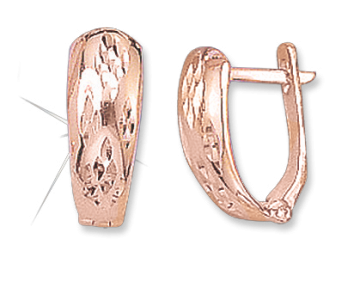Earrings in red gold of 585 assay value 