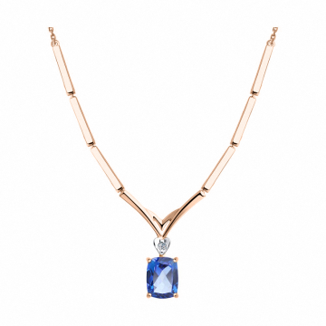 Collier aus Rotgold 585° mit Topas Swarovski 45 cm