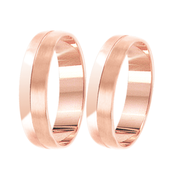Wedding ring in red gold of 585 assay value 
