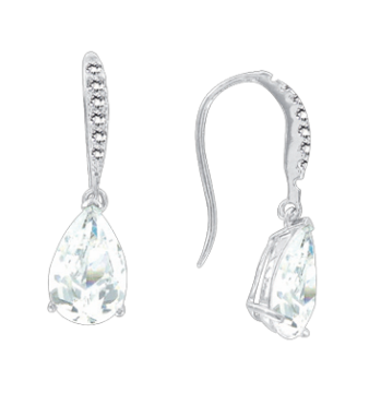 Серебряные серьги 925 пробы, вставка фианиты 