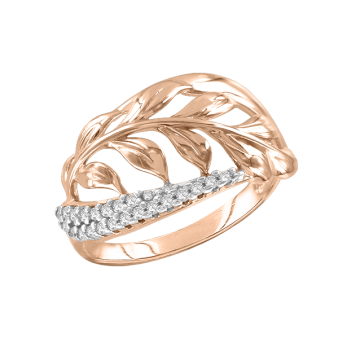 Vergoldete Damenring aus 925er Silber mit Zirkonia 