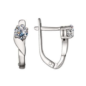 Silver earrings with zirconia 
