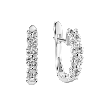 Серебряные серьги 925 пробы, вставка фианиты 