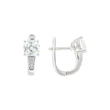 Серебряные серьги 925 пробы, вставка фианиты 