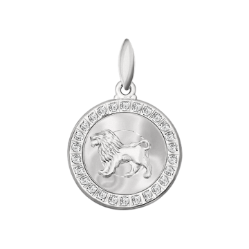 Серебряная подвеска 925 пробы, знак зодиака "Лев" с фианитами 