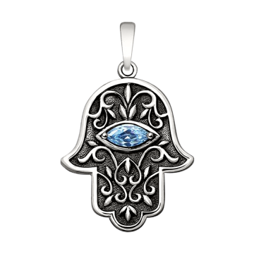Silver pendant with cubic zirconia 